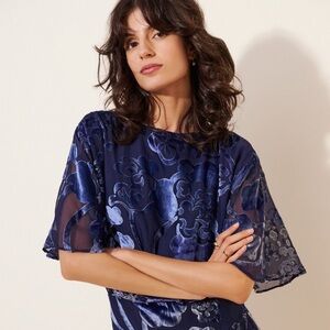 Free People Manuka Burnout Velvet Mini Dress XS